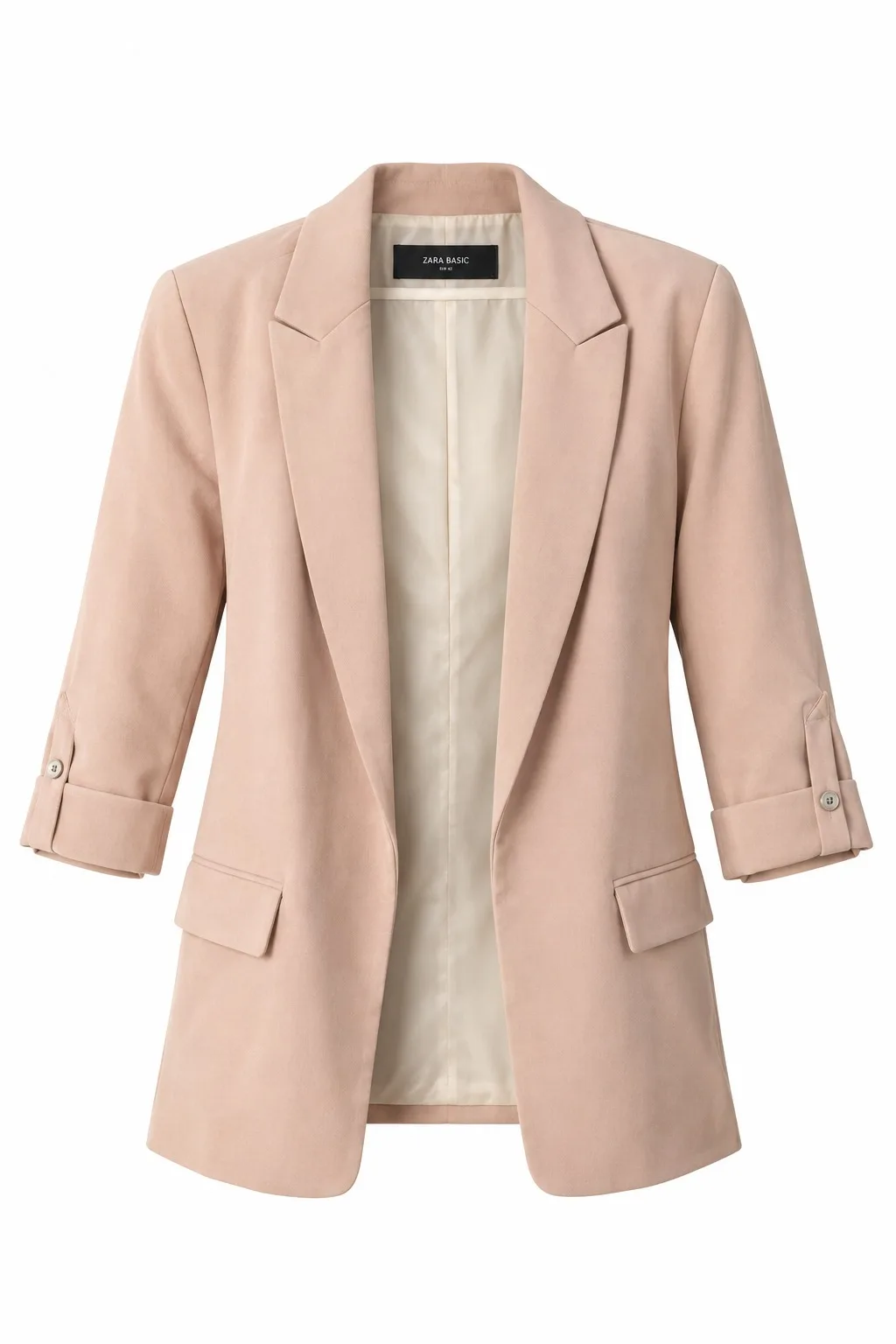 Blazer Zara Bege de Alfaiataria com Mangas 3/4 Tamanho G | RE.USE